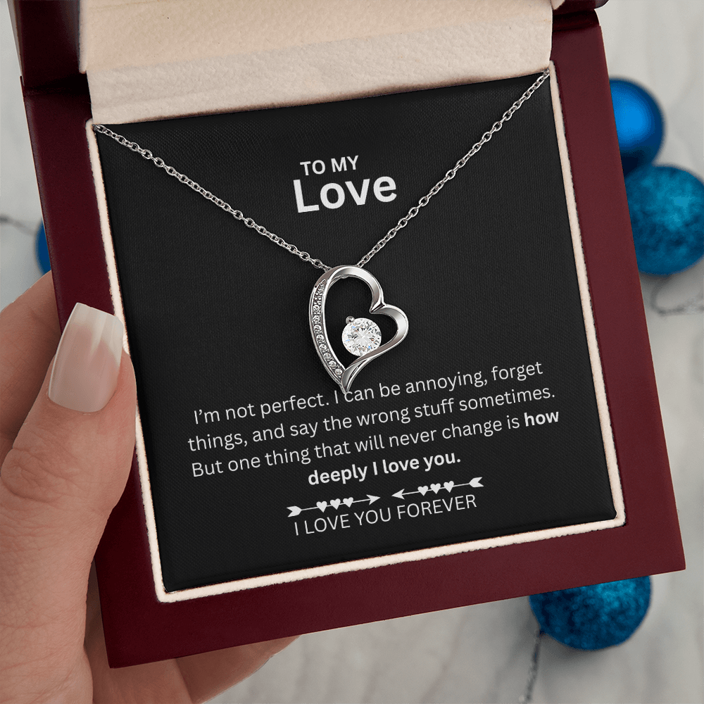 To My Love Gift, Girlfriend's Gift, Wife Gift - Forever and Always Love Necklace - Gift set