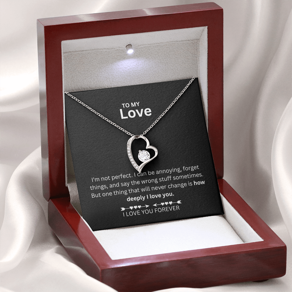 To My Love Gift, Girlfriend's Gift, Wife Gift - Forever and Always Love Necklace - Gift set
