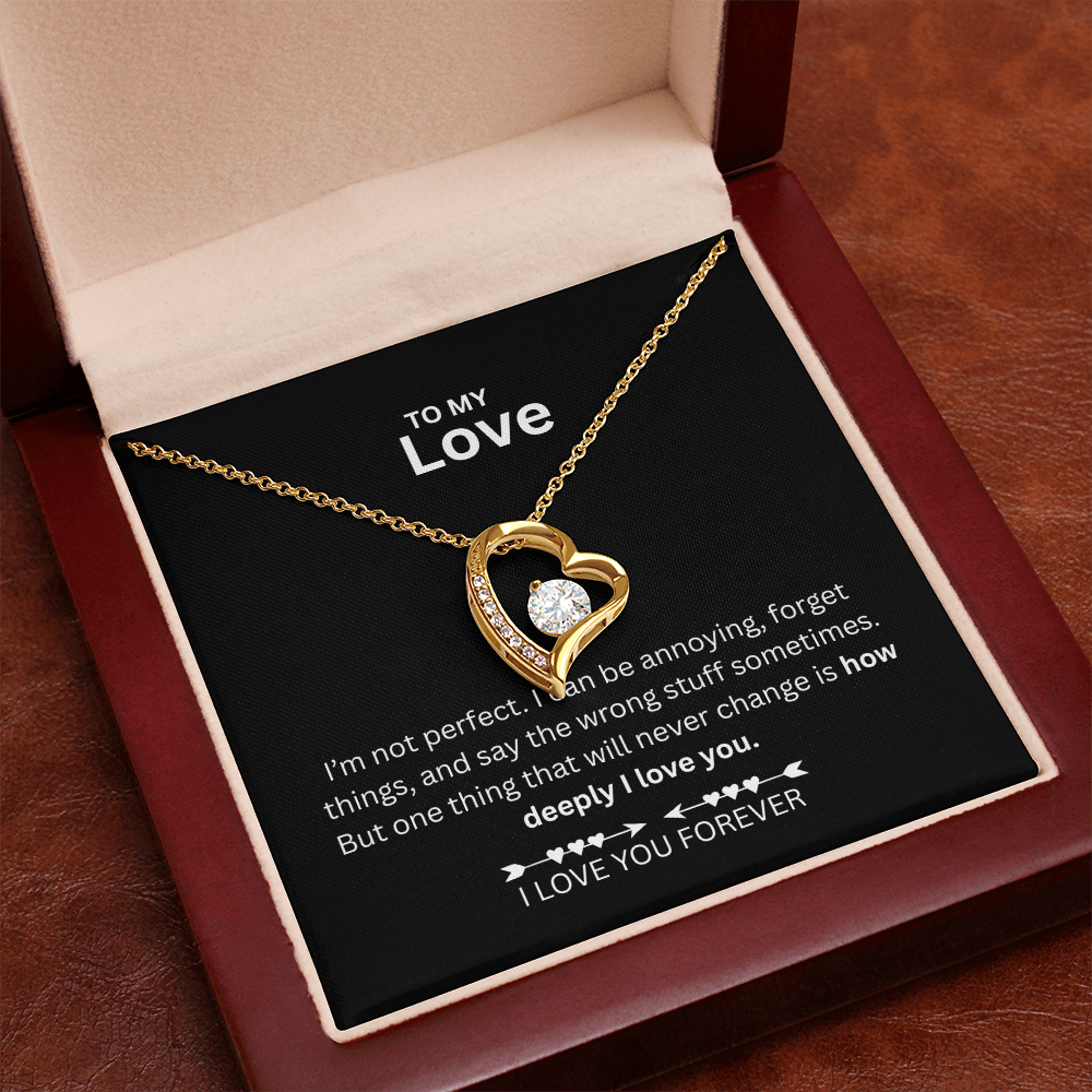 To My Love Gift, Girlfriend's Gift, Wife Gift - Forever and Always Love Necklace - Gift set