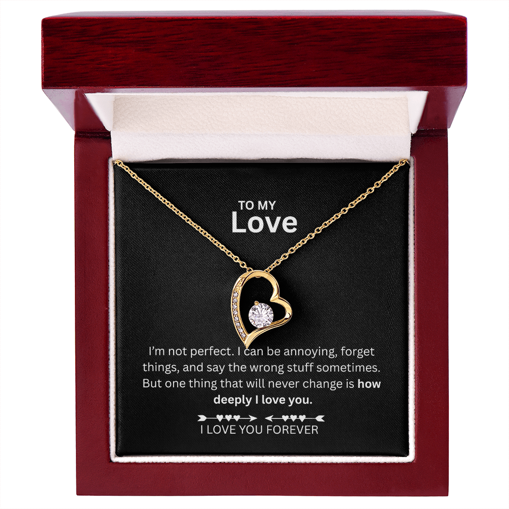 To My Love Gift, Girlfriend's Gift, Wife Gift - Forever and Always Love Necklace - Gift set