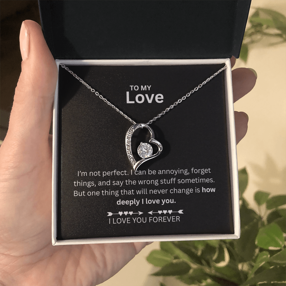 To My Love Gift, Girlfriend's Gift, Wife Gift - Forever and Always Love Necklace - Gift set