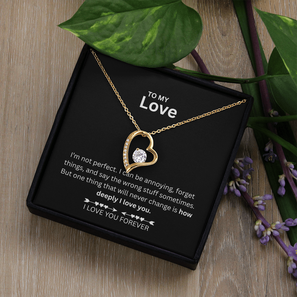 To My Love Gift, Girlfriend's Gift, Wife Gift - Forever and Always Love Necklace - Gift set