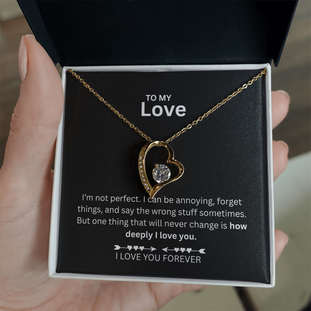 To My Love Gift, Girlfriend's Gift, Wife Gift - Forever and Always Love Necklace - Gift set